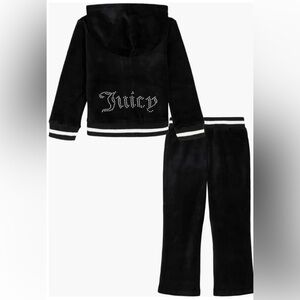 Juicy Couture Kids Black Velour Size 8/10 Hoodie Set